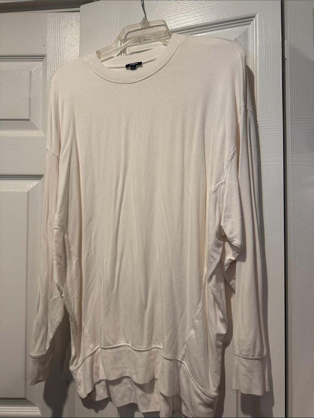 Express Men's Long Sleeve Crewneck Shirt - Off-White